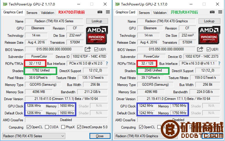 ATI RX470D开核，超频，MOD Bios  显卡矿机 012101rac4k9xjg9l9g191